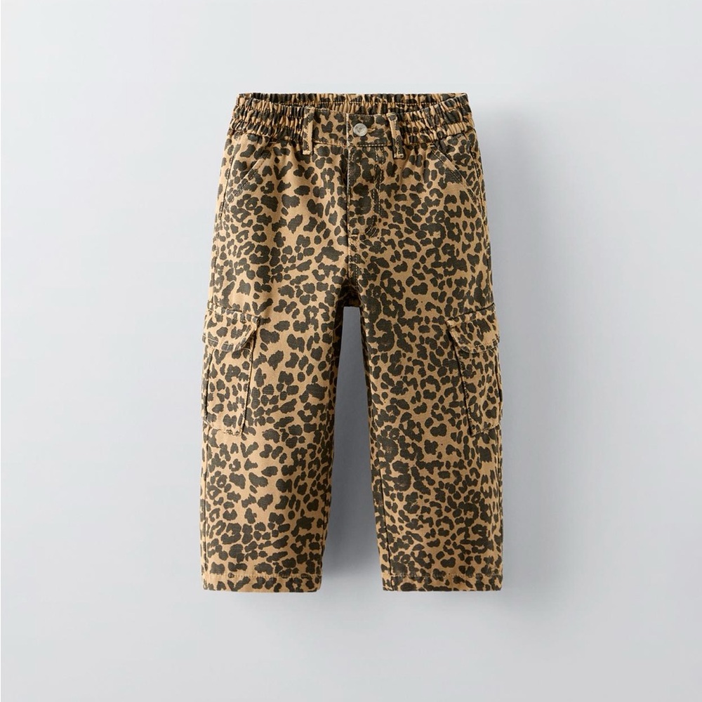 Zara Leopard Cargo Pants